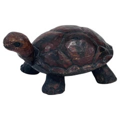 Old Turtle in noble wood primitive art from Brazil circa 1900 "JABUTI"