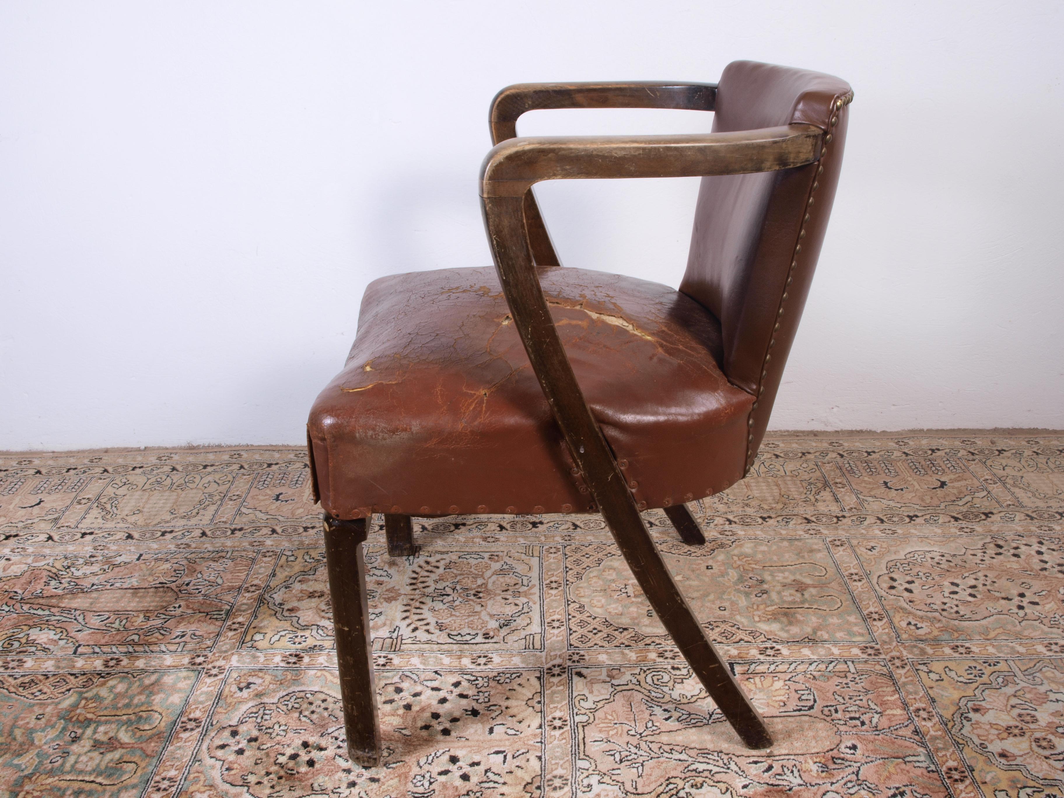 Early 20th Century Old Unknown designer arm chair For Sale
