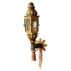 Antique Old Venetian lantern in painted metal, late 19th, early 20th