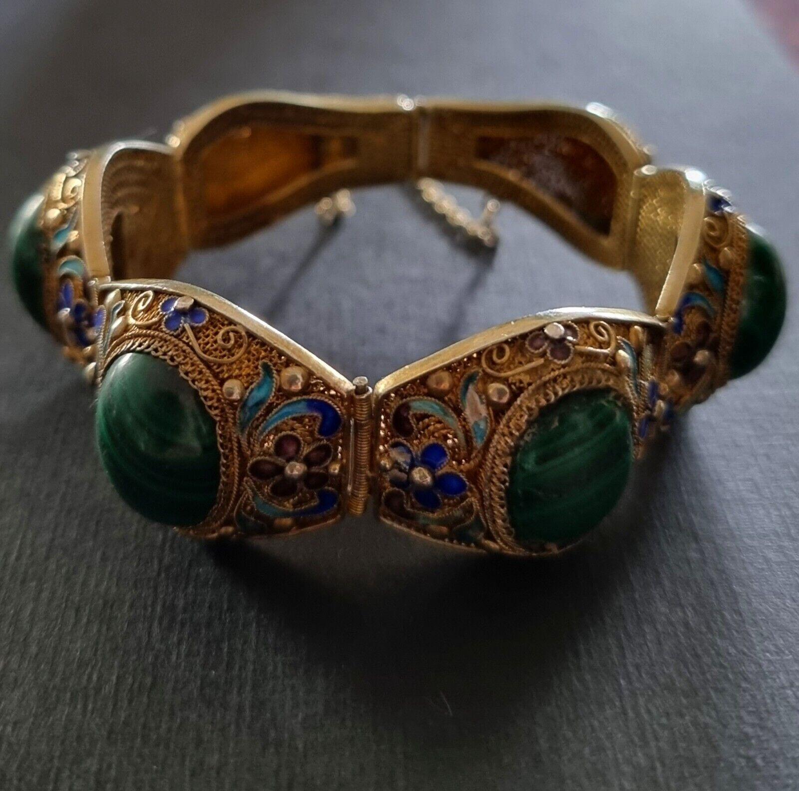 vintage chinese silver filigree bracelet