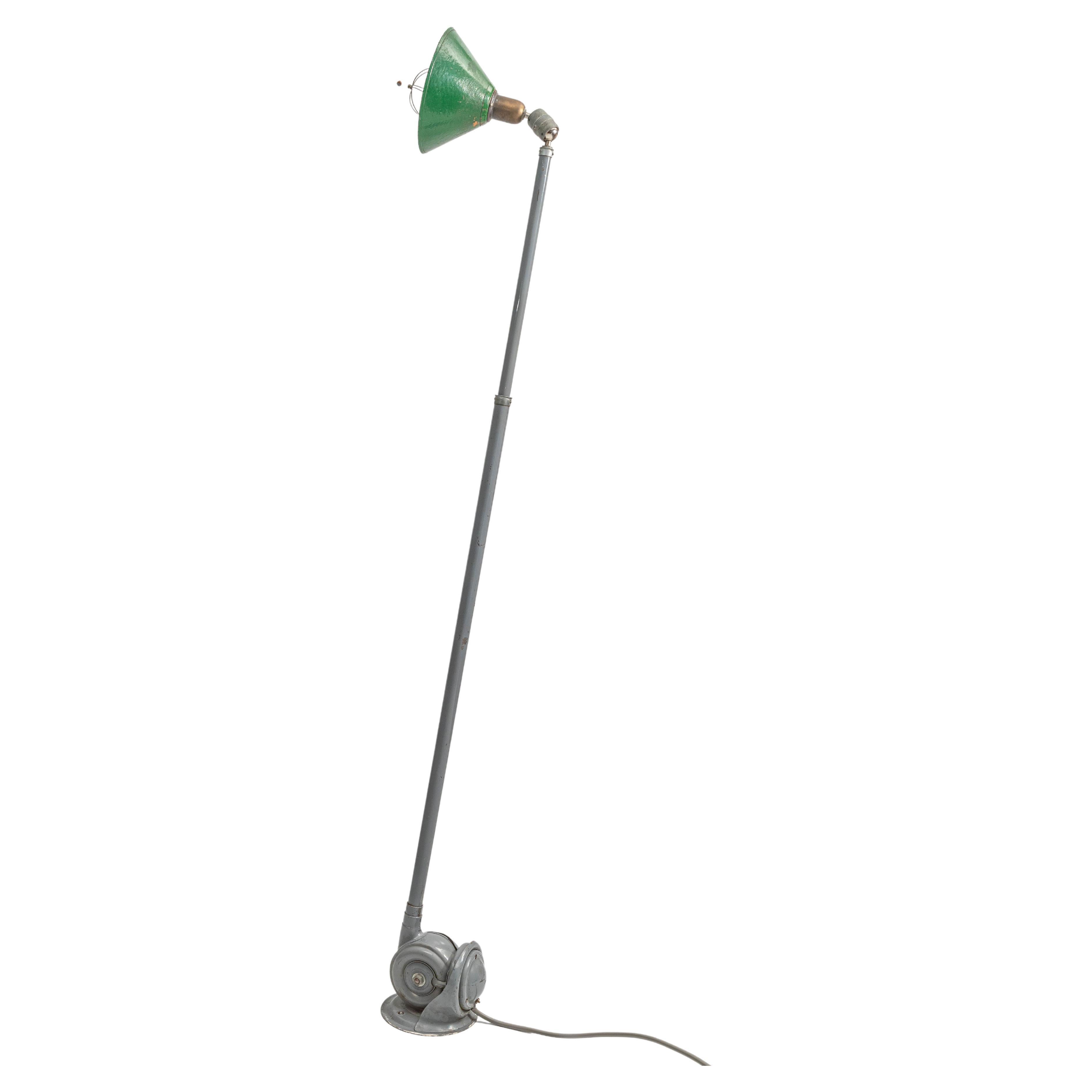 Old Version Johan Petterson Triplex Lamp with Green Shade, Sweden, 1930's For Sale