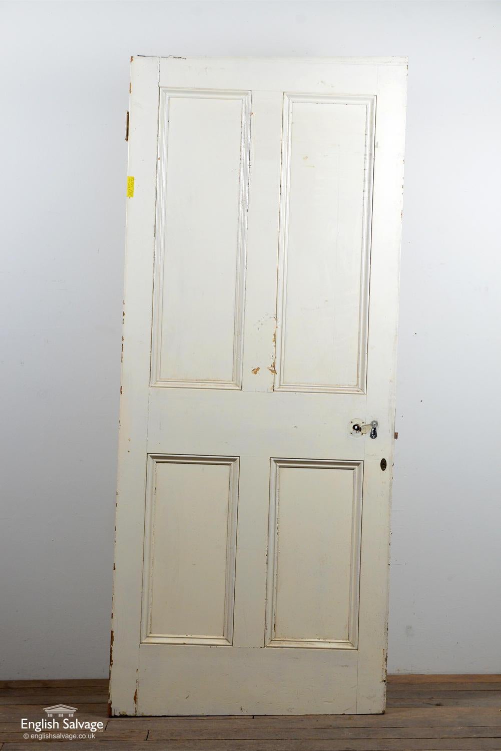 Old Victorian Four Beaded Panel Door, 20th Century In Good Condition For Sale In London, GB