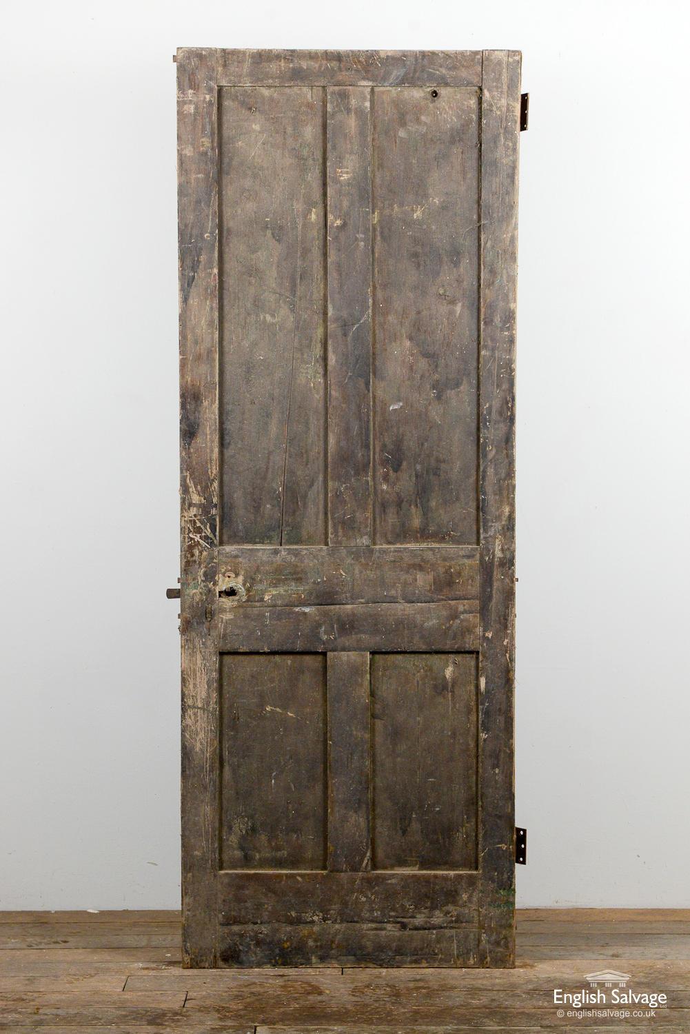 European Old Victorian Four Plain Panel Interior Door, 20th Century For Sale