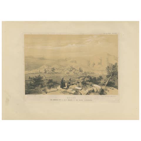 Old View of Geyre (Ancient Aphrodisias) – Lithograph by Louis de Laborde, c1840