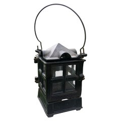 Old Vintage Arts & Crafts Black Mission Lantern