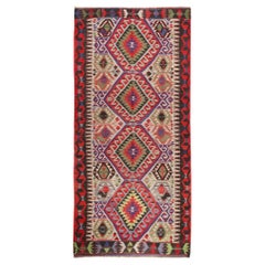 Tapis turc d'Anatolie occidentale Esme Kilim vintage en coton et laine