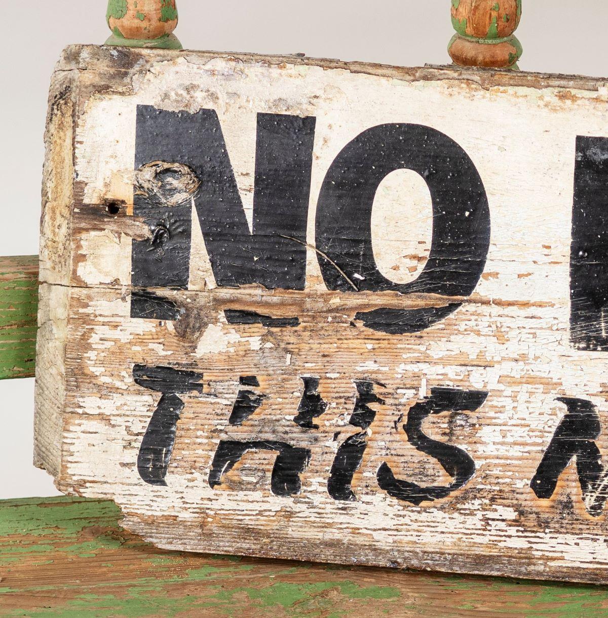 Hand-Painted Old Vintage Fun Wooden Hand Painted Sign 'No Parking' Decorative Wall Shelf Art For Sale