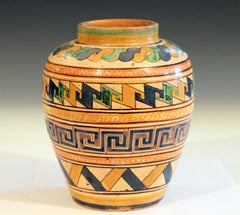 Old Vintage Mexican Pottery Vase Petatillo Tlaquepaque Tonala Talavera