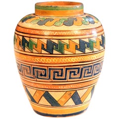 Old Retro Mexican Pottery Vase Petatillo Tlaquepaque Tonala Talavera