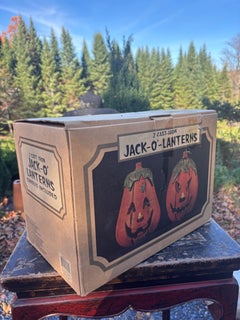 Old Vintage Pair "Jack-O-Lantern" Lighting Lanterns