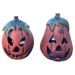 Old Vintage Pair "Jack-O-Lantern" Lighting Lanterns