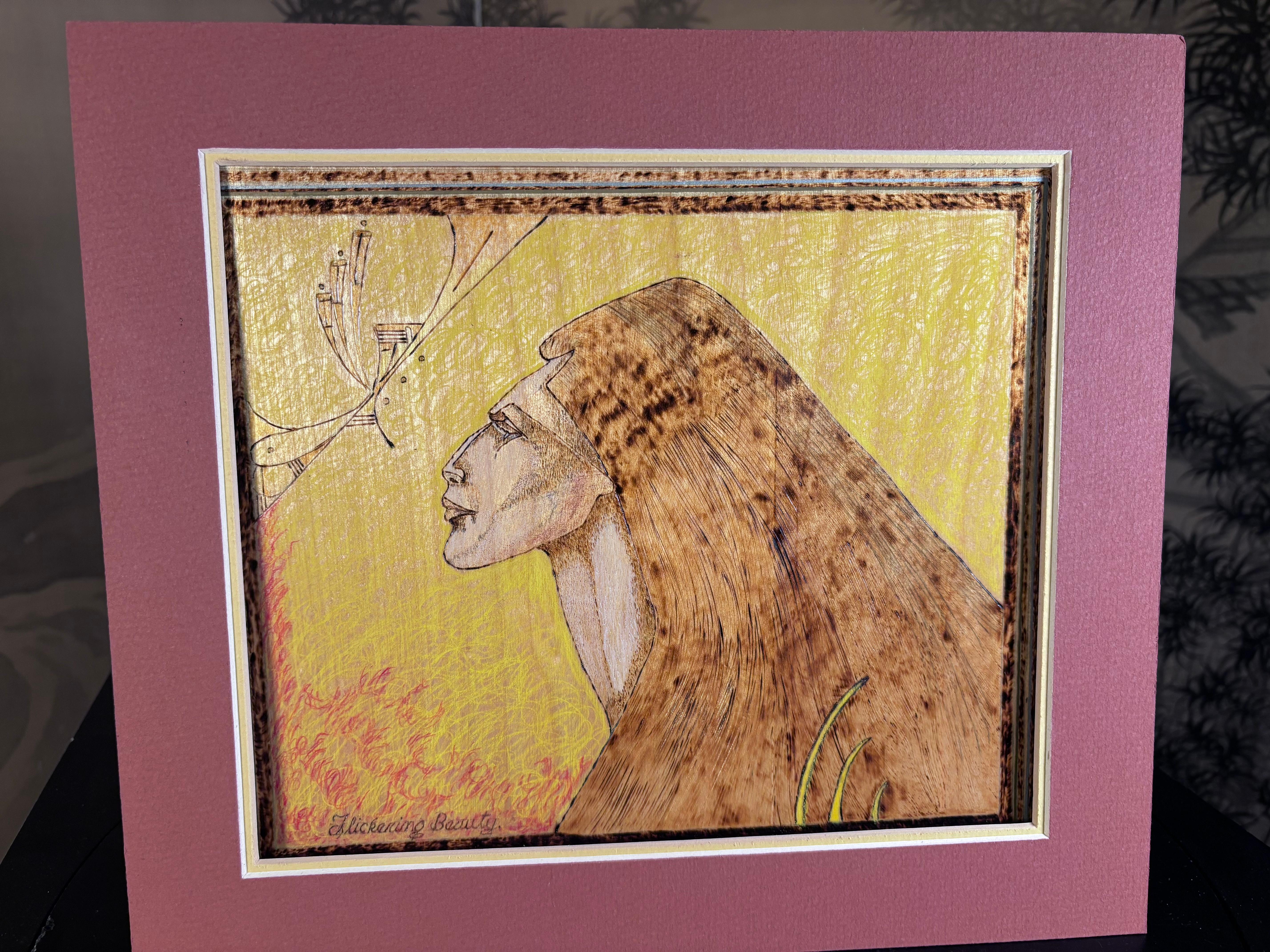 Arte popolare Vecchia coppia vintage di ritratti Native American Folk Art firmati JP Macett in vendita