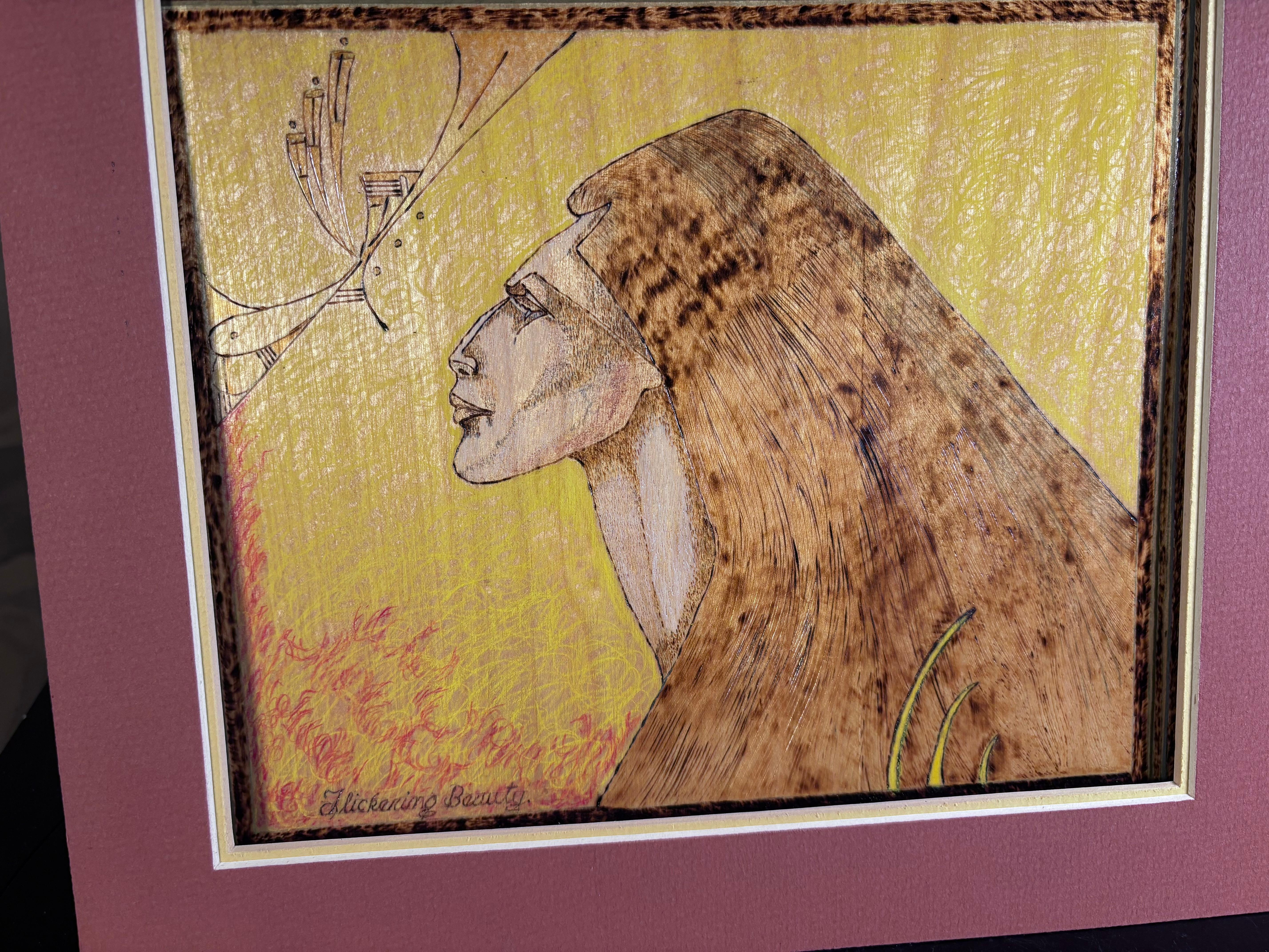 Americano Vecchia coppia vintage di ritratti Native American Folk Art firmati JP Macett in vendita