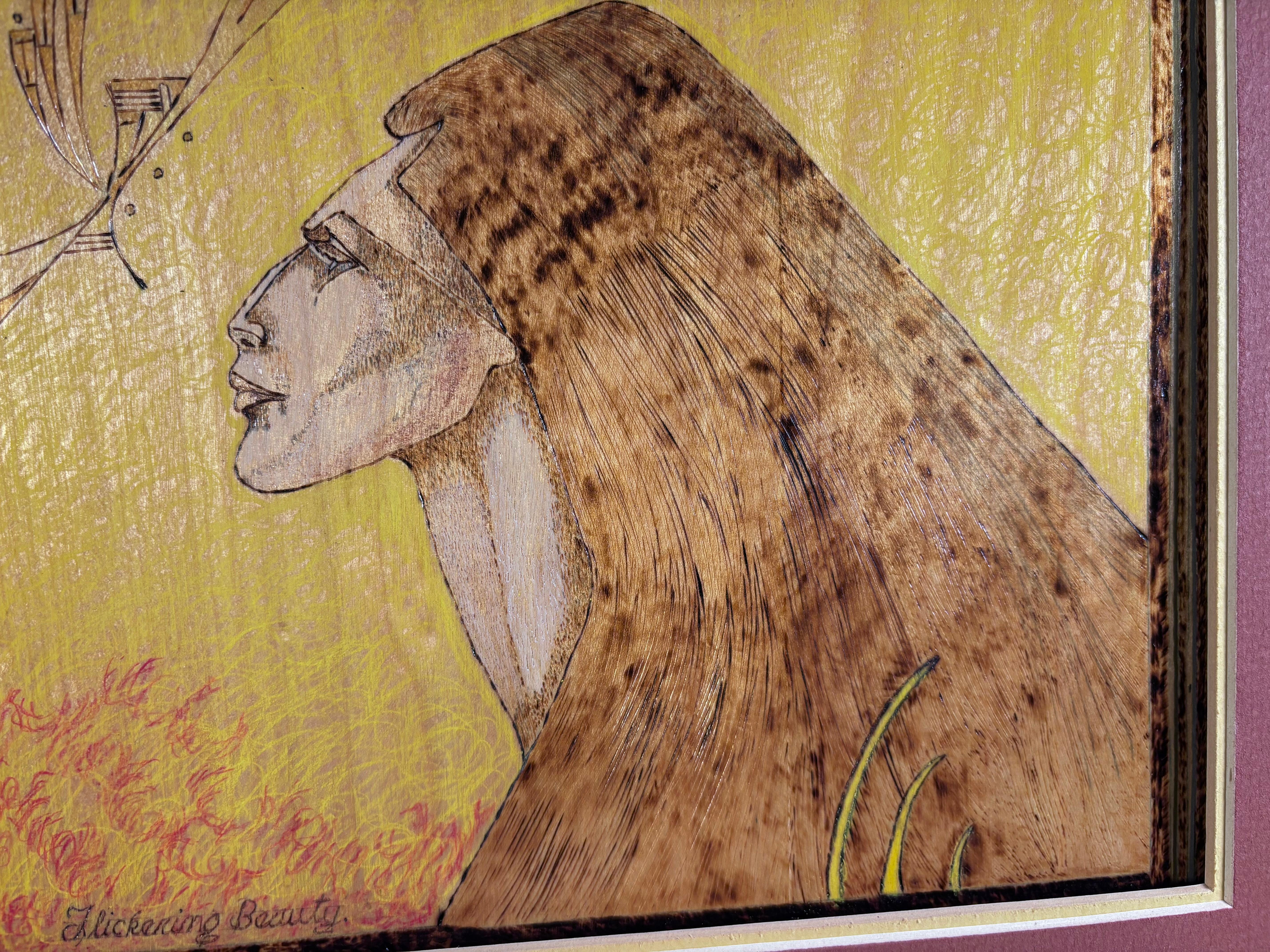 Vecchia coppia vintage di ritratti Native American Folk Art firmati JP Macett In condizioni buone in vendita a South Burlington, VT