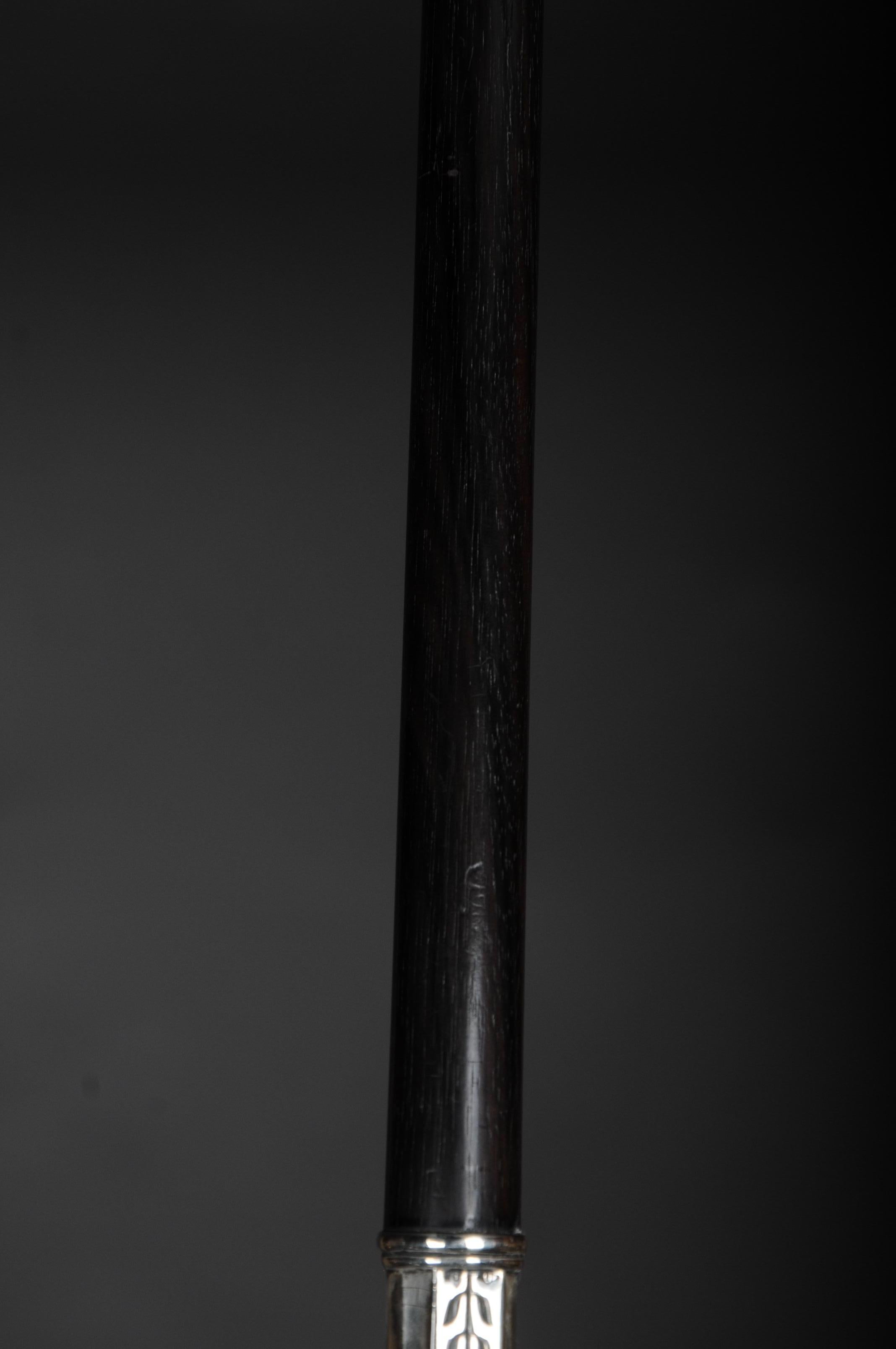 Old Walking Stick / Strolling Stick, Silver Mount, Silver V-177 For Sale 4