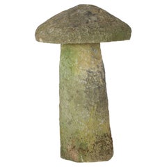 Old Weathered Carved Stone Staddlestone Mushroom Garden Ornament