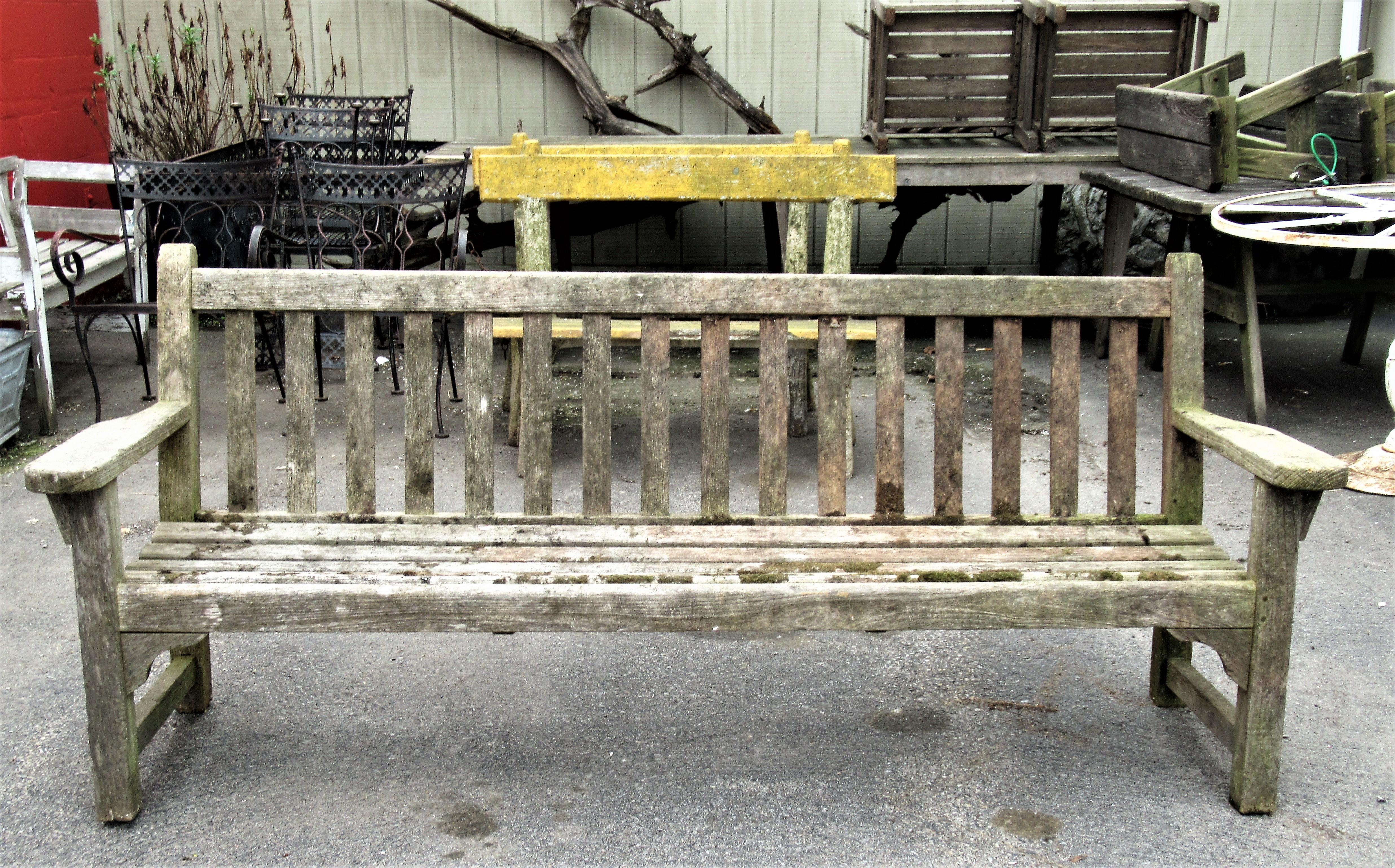 old teak bench