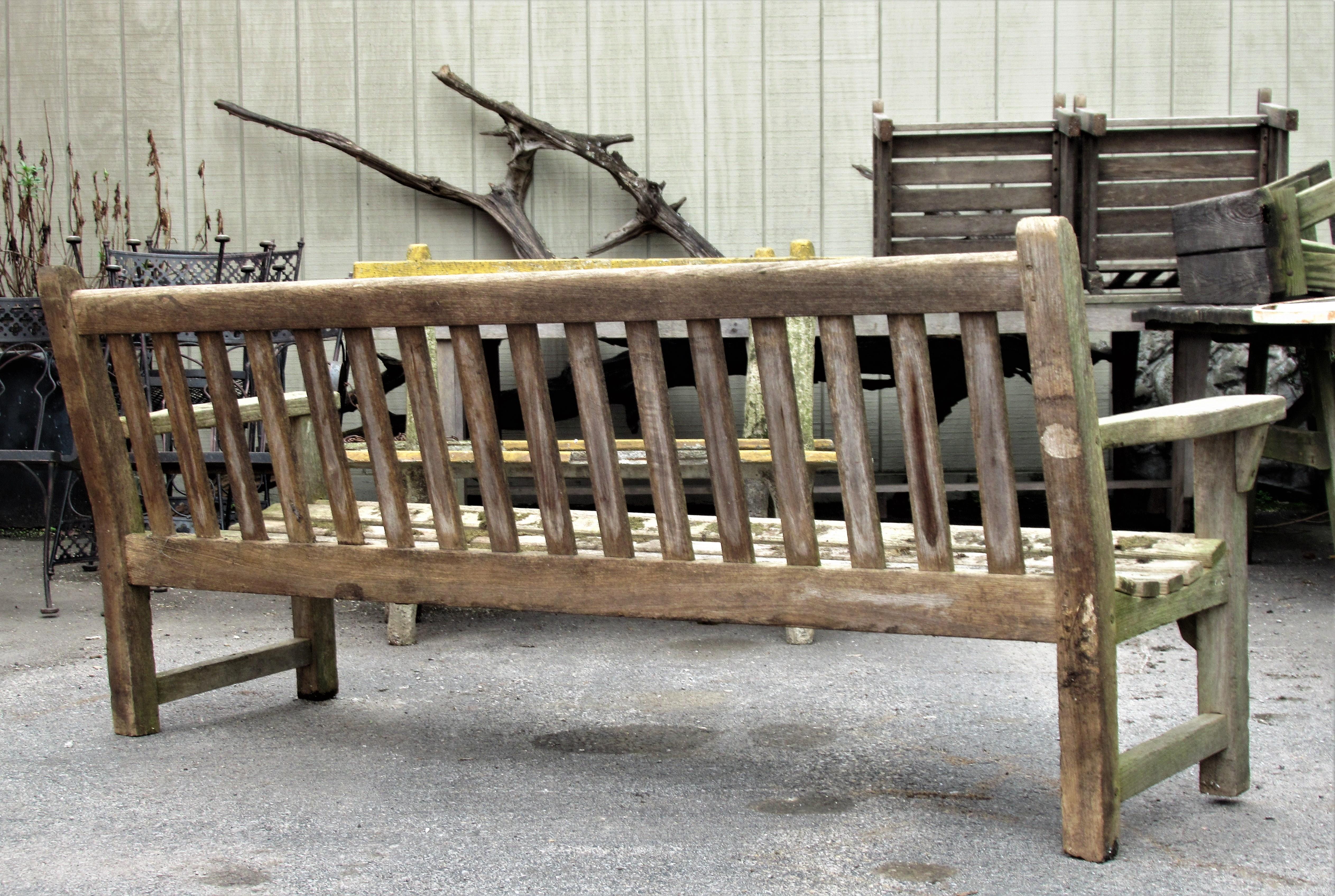 weathered outdoor bench