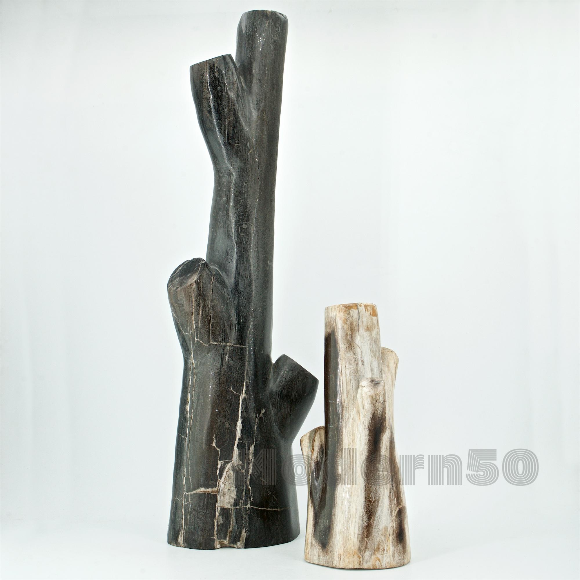 Sculpté Sculptures de bois pétrifié sculptées de style American Studio Craft en vente