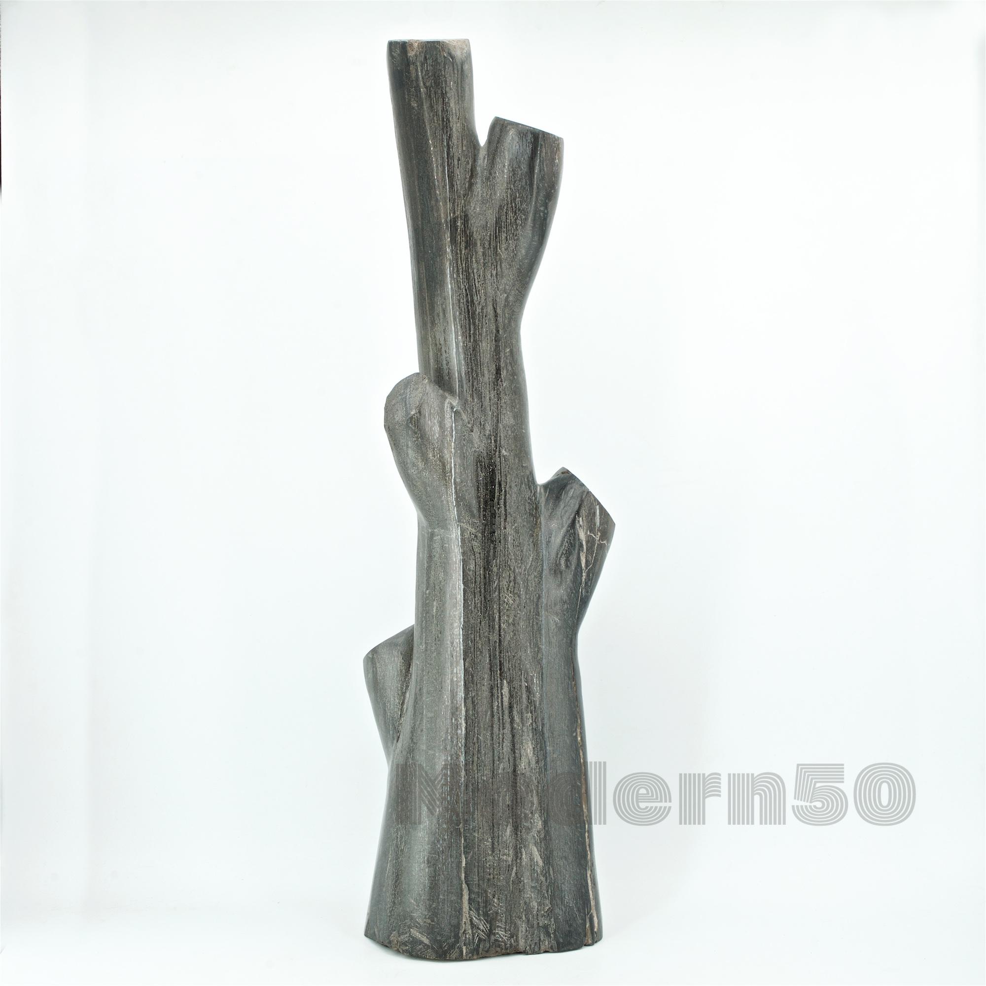 Milieu du XXe siècle Sculptures de bois pétrifié sculptées de style American Studio Craft en vente