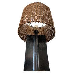 Old Wicker Lampshade From An Antique Shop (1950s) 