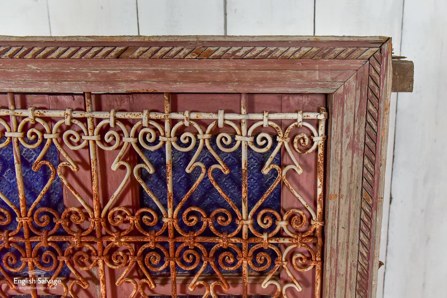 Moroccan Old Windows with Scroll Screen and Shutters, 20th Century For Sale