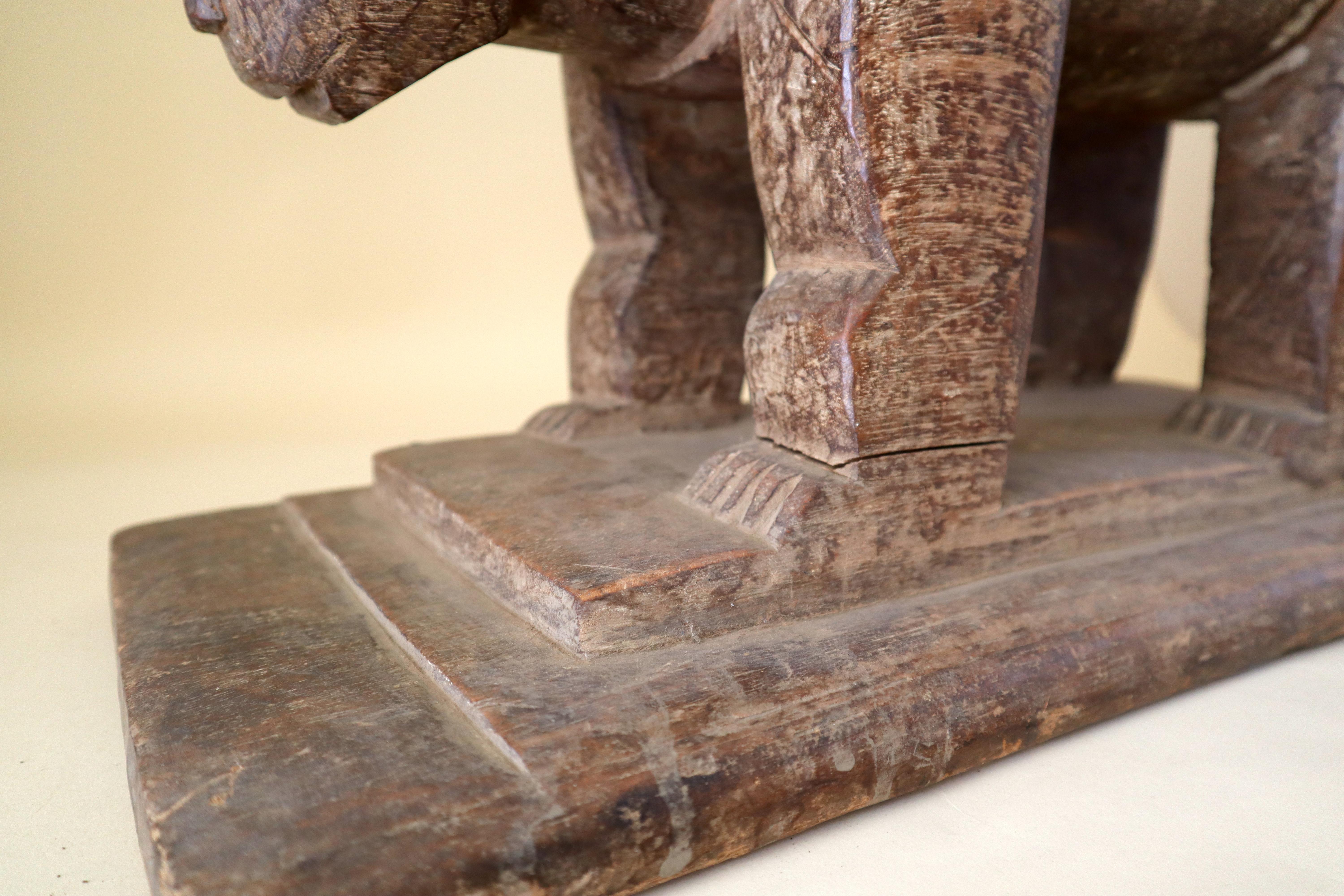 Ghanaian Old Wood Stool Akan Ashanti Fante Ghana Leopard Base For Sale