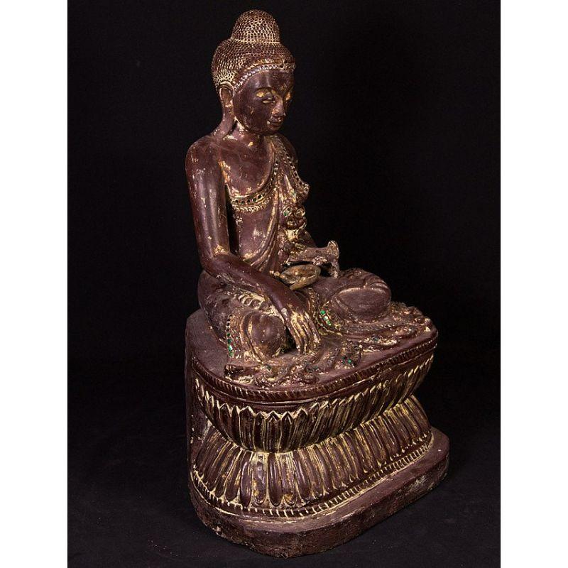 Old Wooden Buddha Statue from Burma For Sale 10