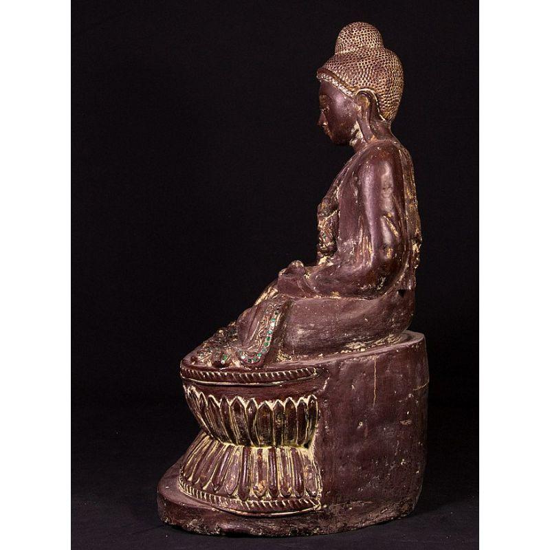 Burmese Old Wooden Buddha Statue from Burma For Sale