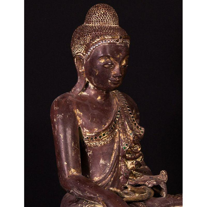 Old Wooden Buddha Statue from Burma For Sale 4