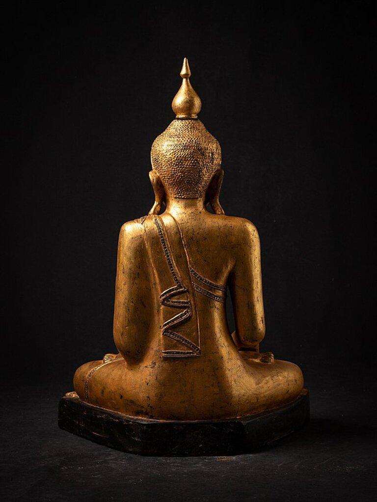 Old Wooden Burmese Buddha Statue from Burma For Sale 15