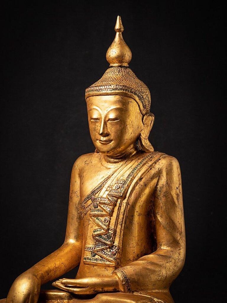 Old Wooden Burmese Buddha Statue from Burma For Sale 1