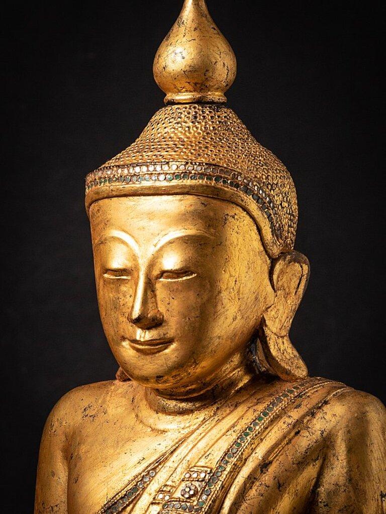Old Wooden Burmese Buddha Statue from Burma For Sale 2