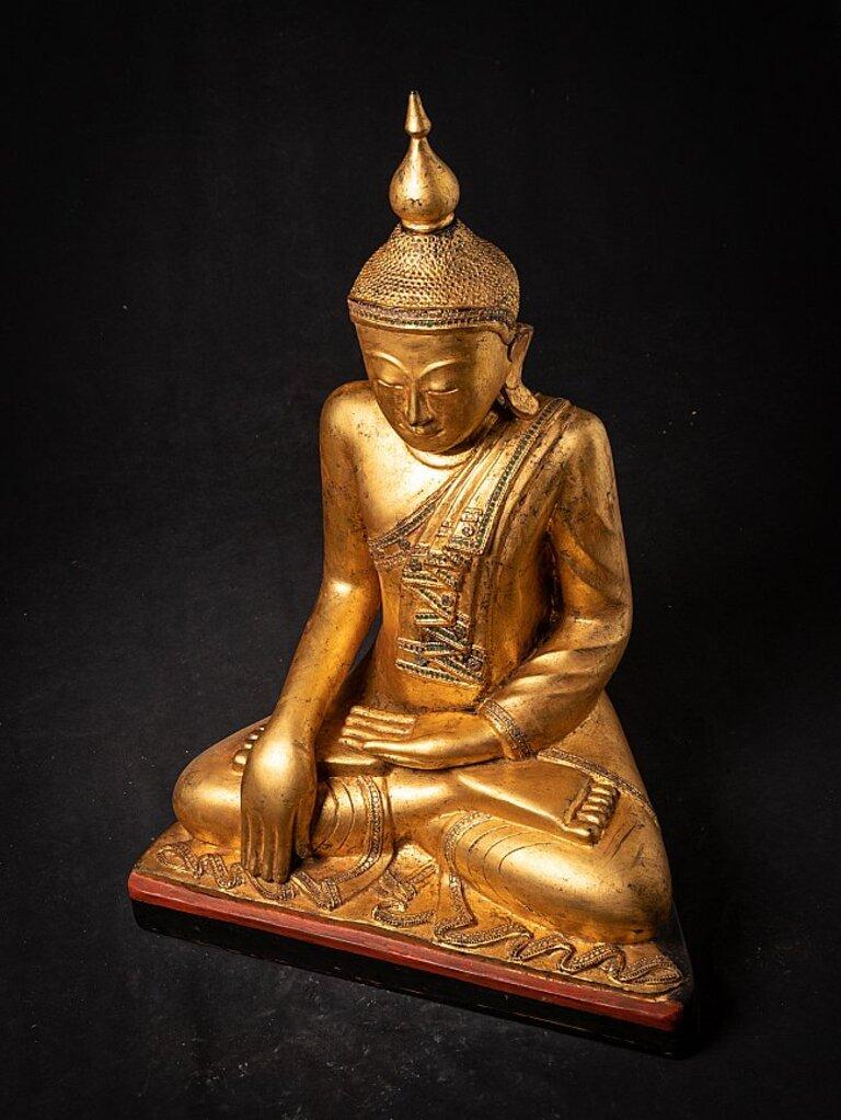 Old Wooden Burmese Buddha Statue from Burma For Sale 3
