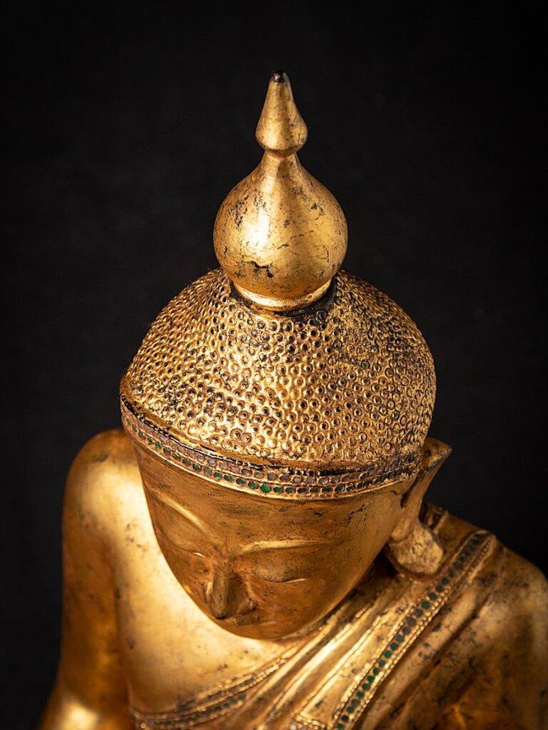 Old Wooden Burmese Buddha Statue from Burma For Sale 4