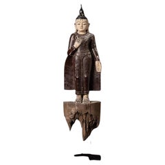 Old Wooden Burmese Buddha Statue from Burma
