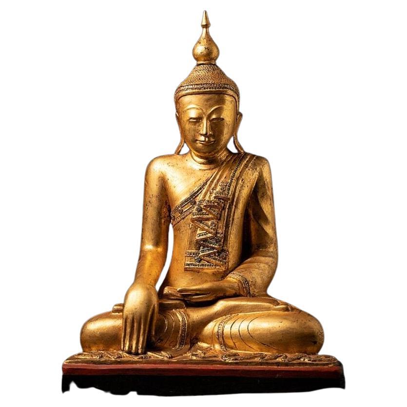 Old Wooden Burmese Buddha Statue from Burma