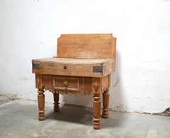 Old wooden butcher block