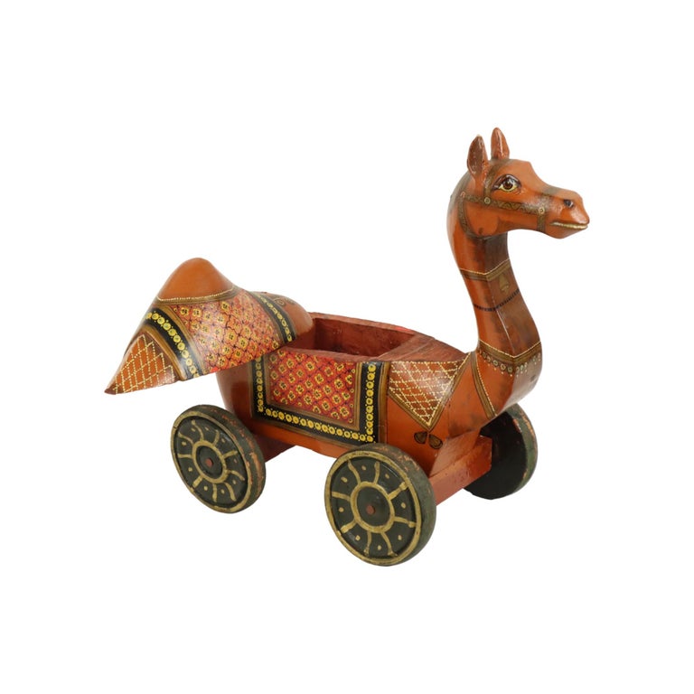 Sculpture en bois représentant un Bédouin sur son dromadaire XXe L6043