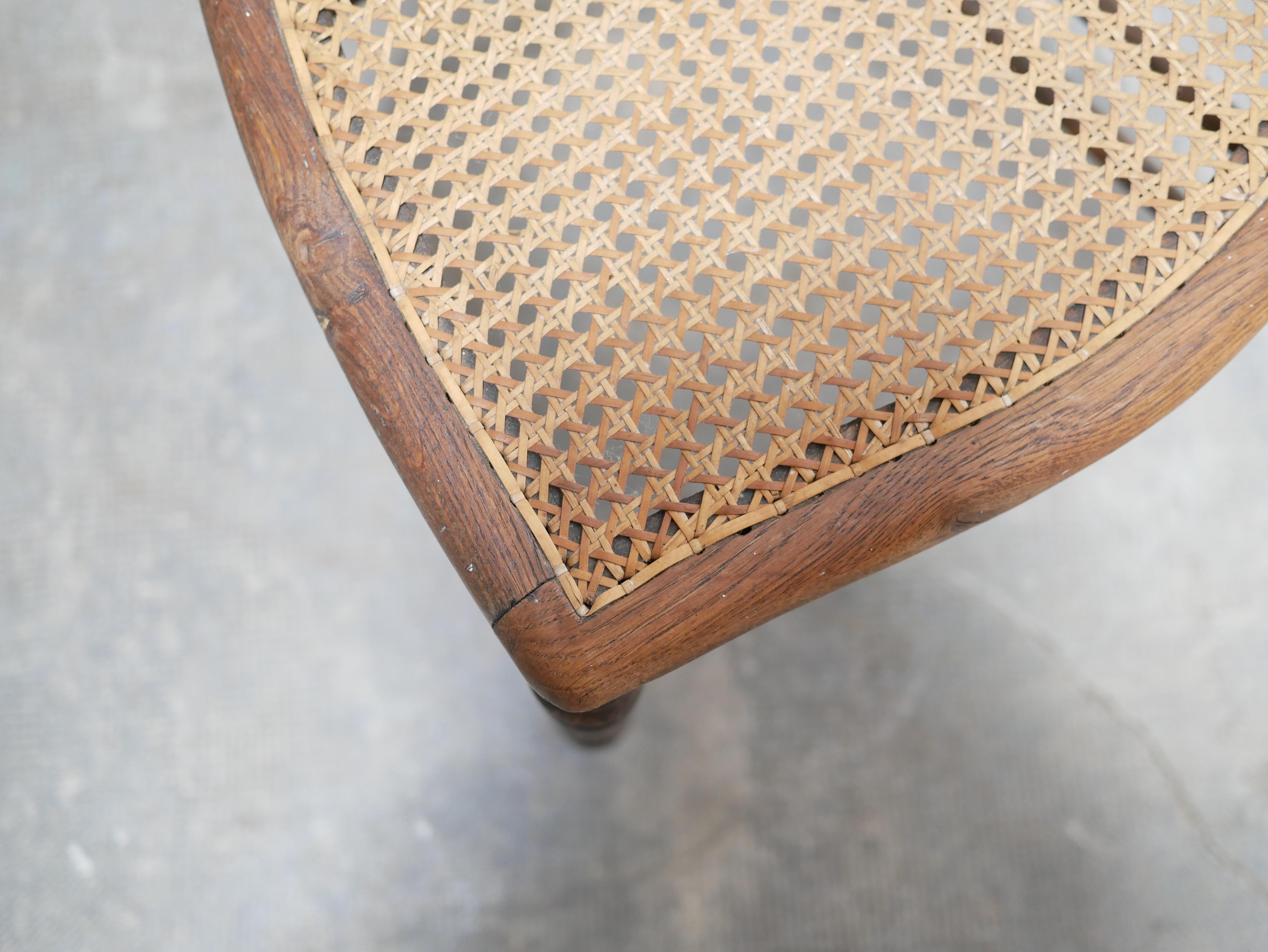 Rattan Old wooden cane chair For Sale