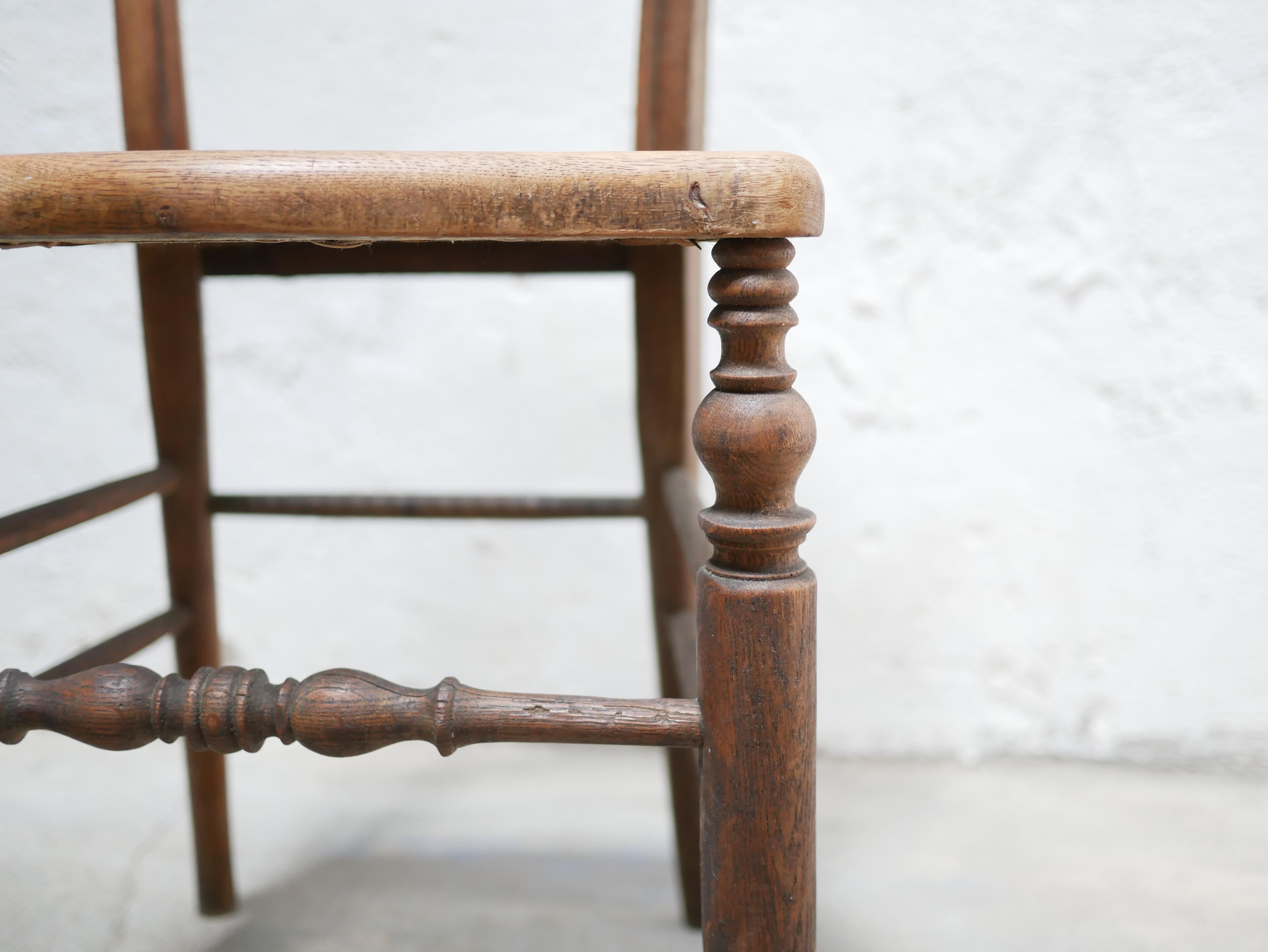 Old wooden cane chair For Sale 2