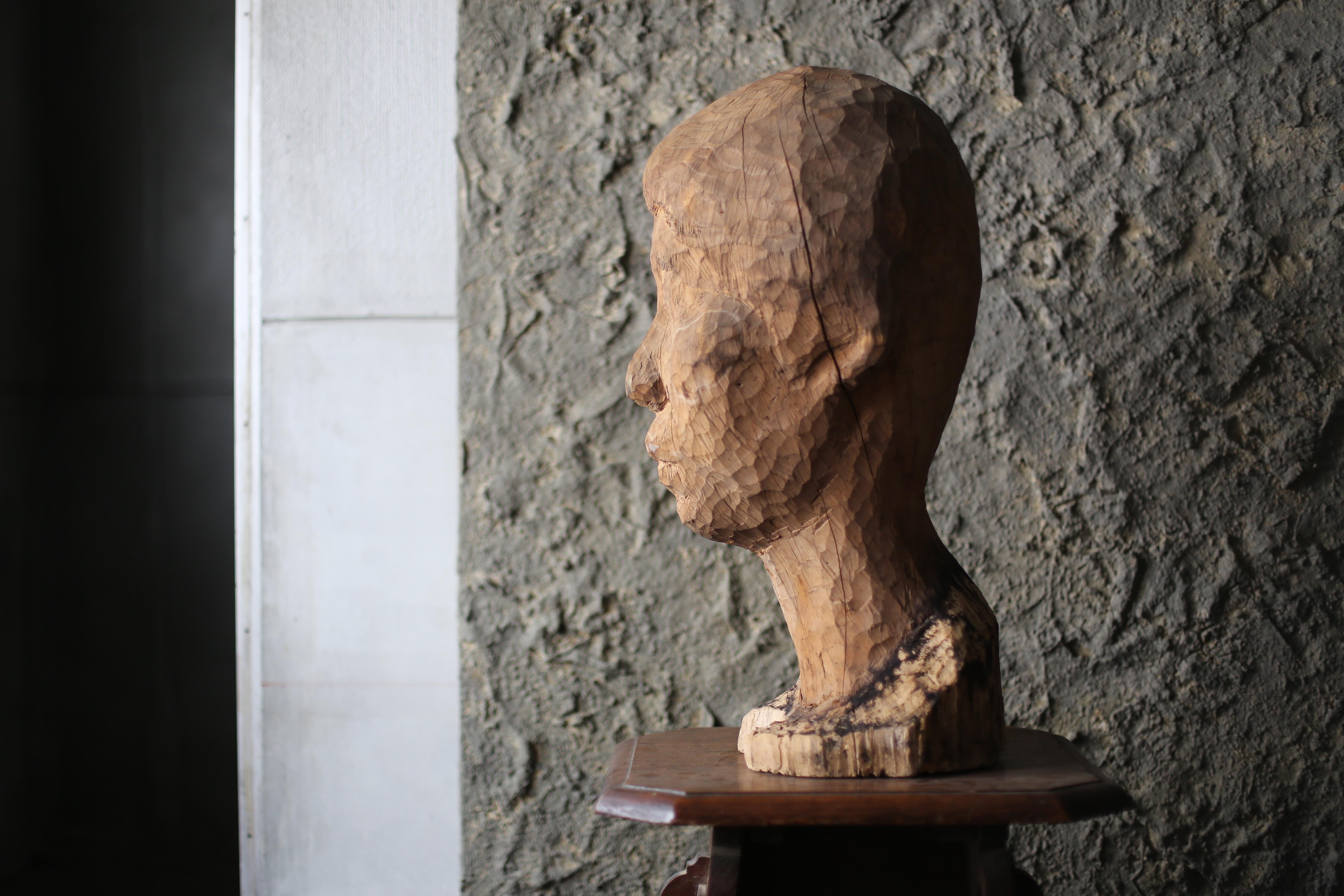 Old Wooden Facial Sculpture by an unknown artist from Japan 1