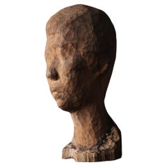 Old Wooden Facial Sculpture by an unknown artist from Japan
