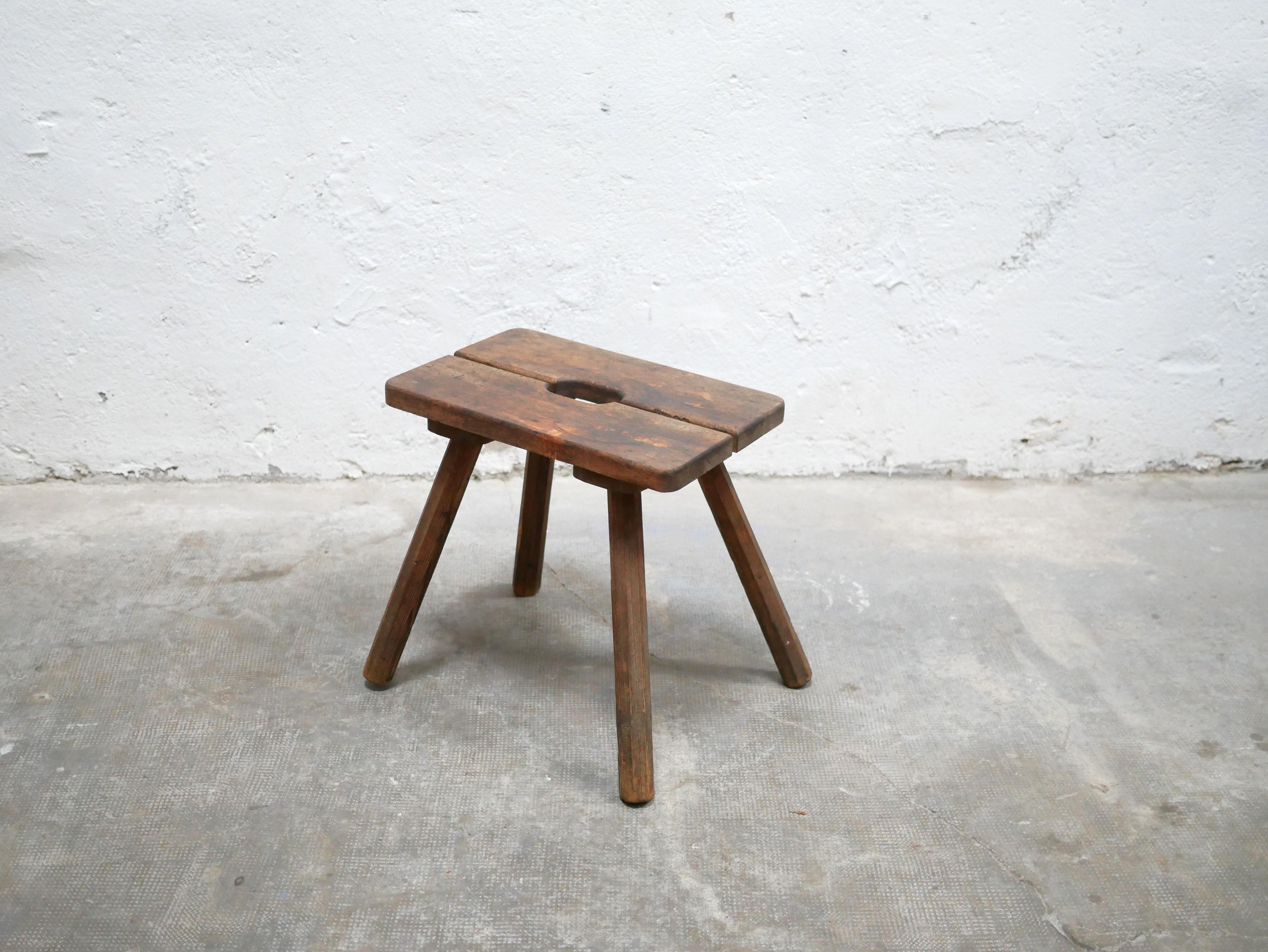 Old wooden farm stool 4