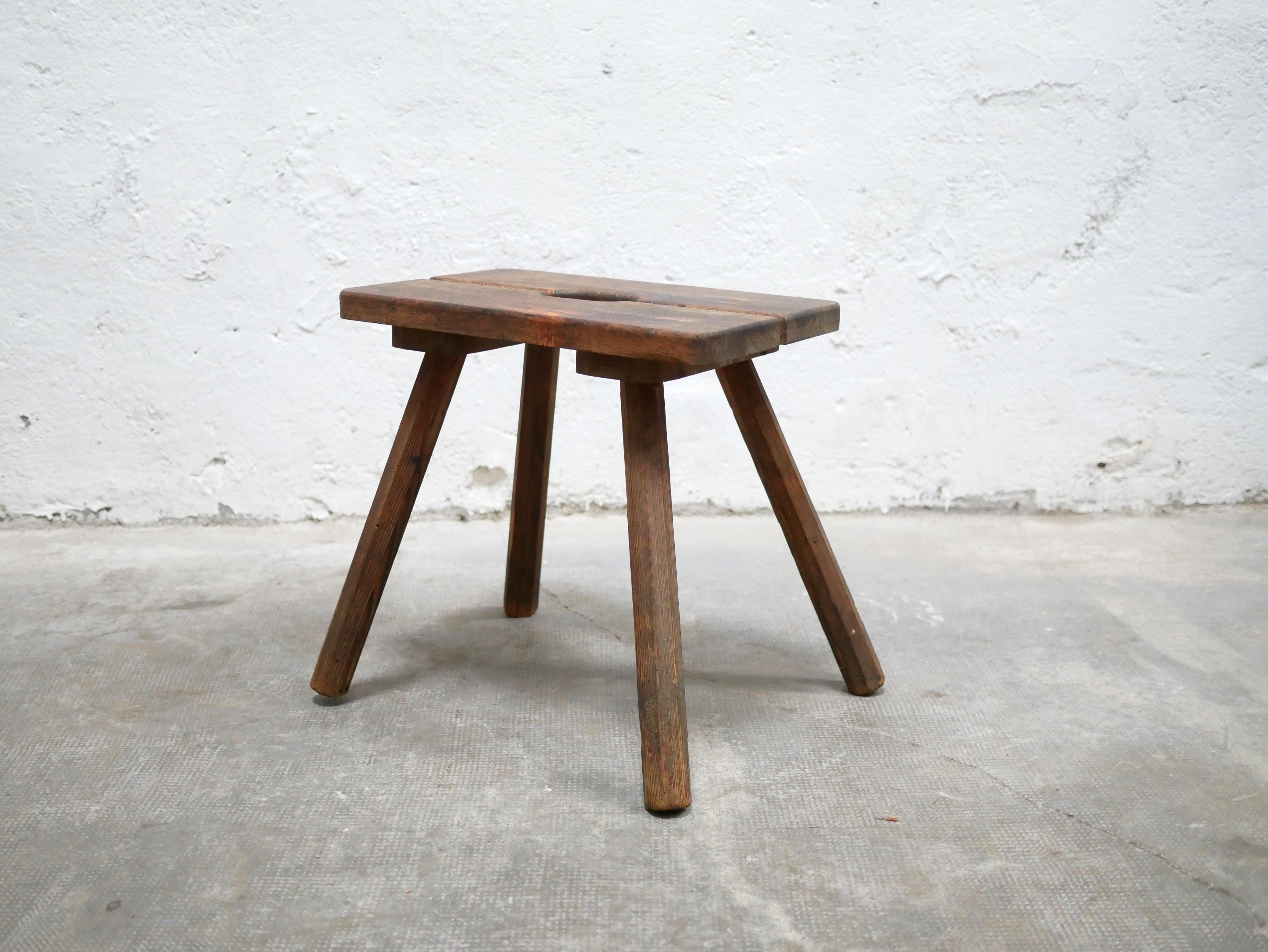 Old wooden farm stool 5