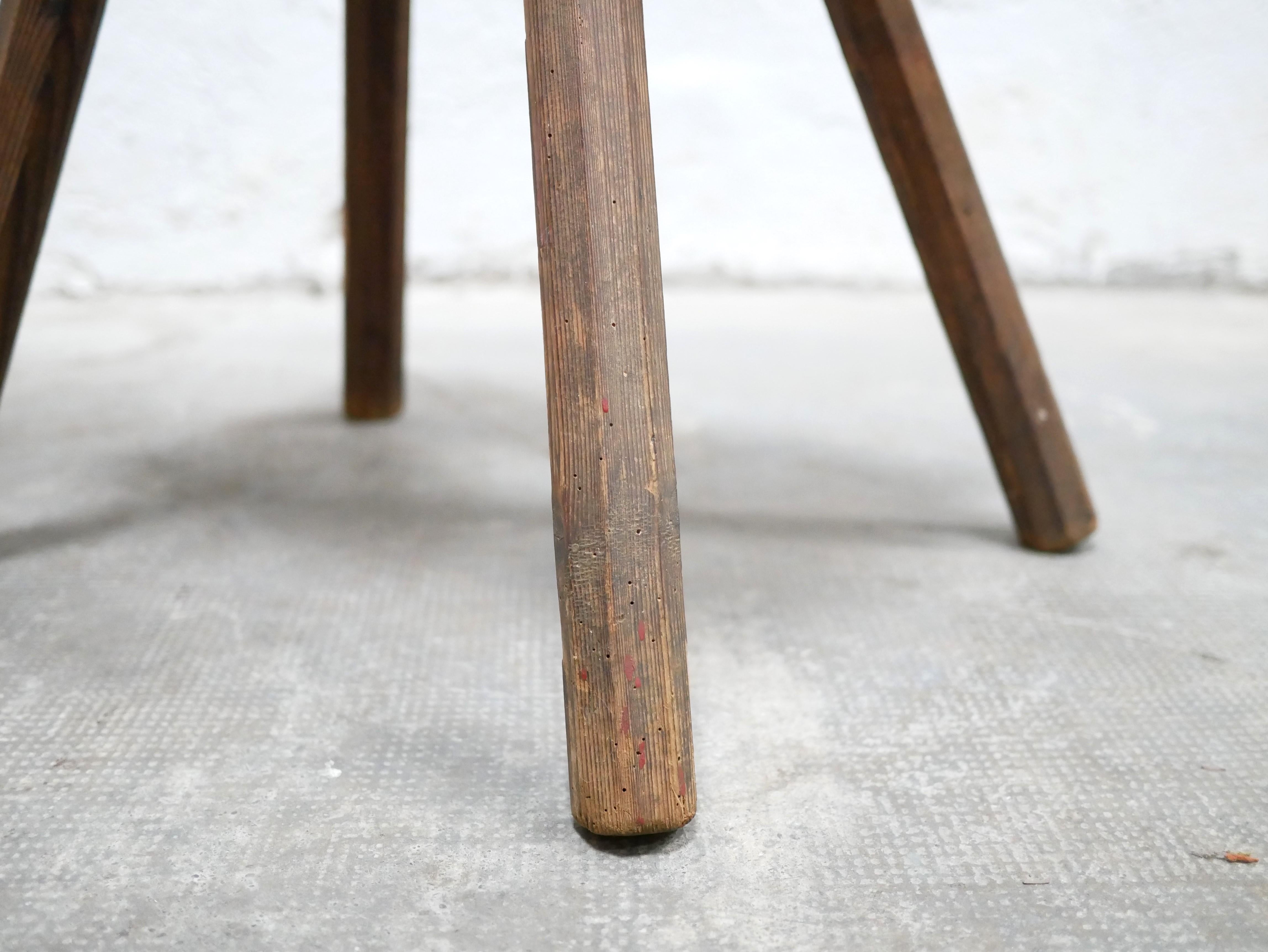 Old wooden farm stool 6