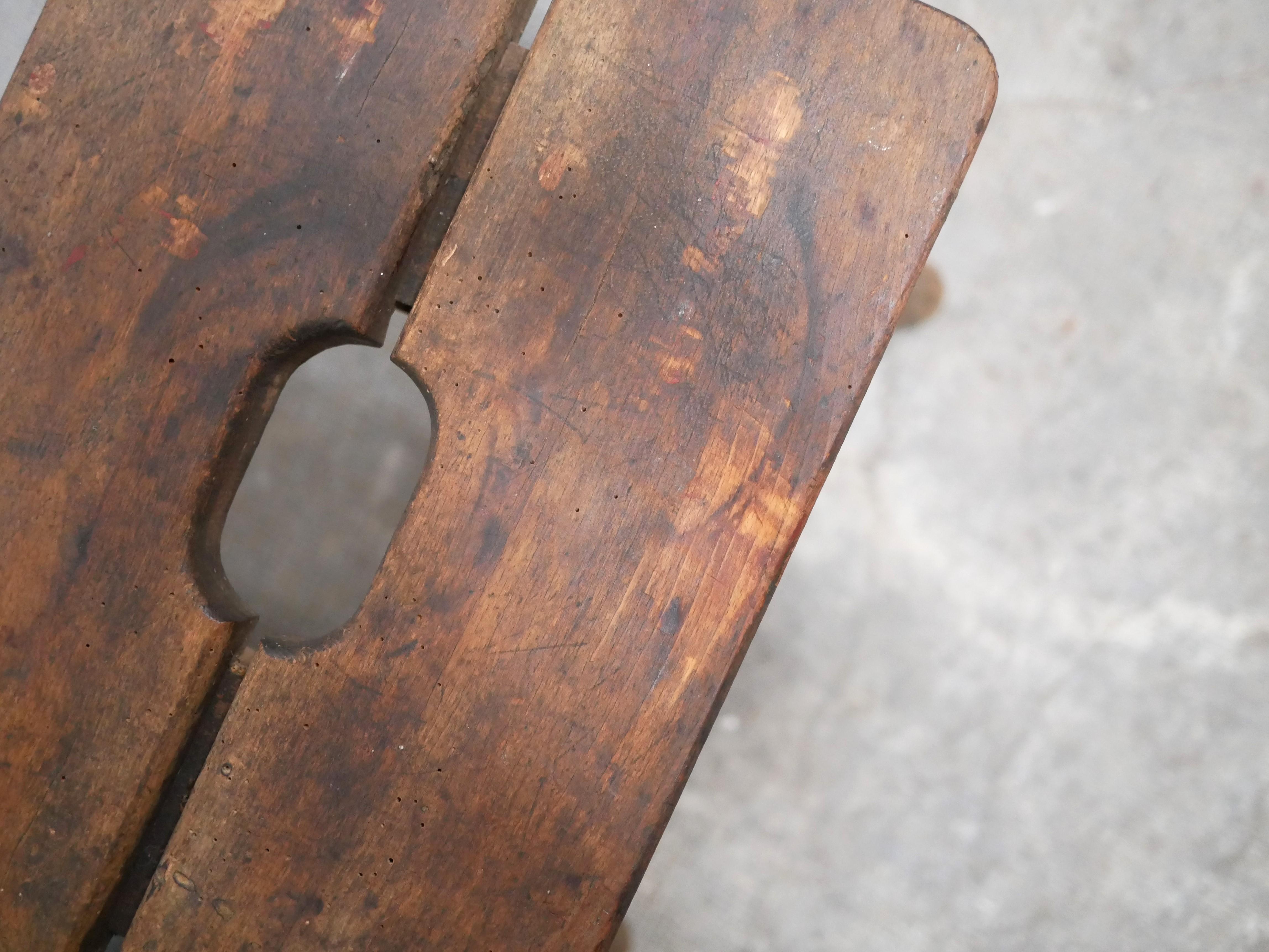 Old wooden farm stool 7