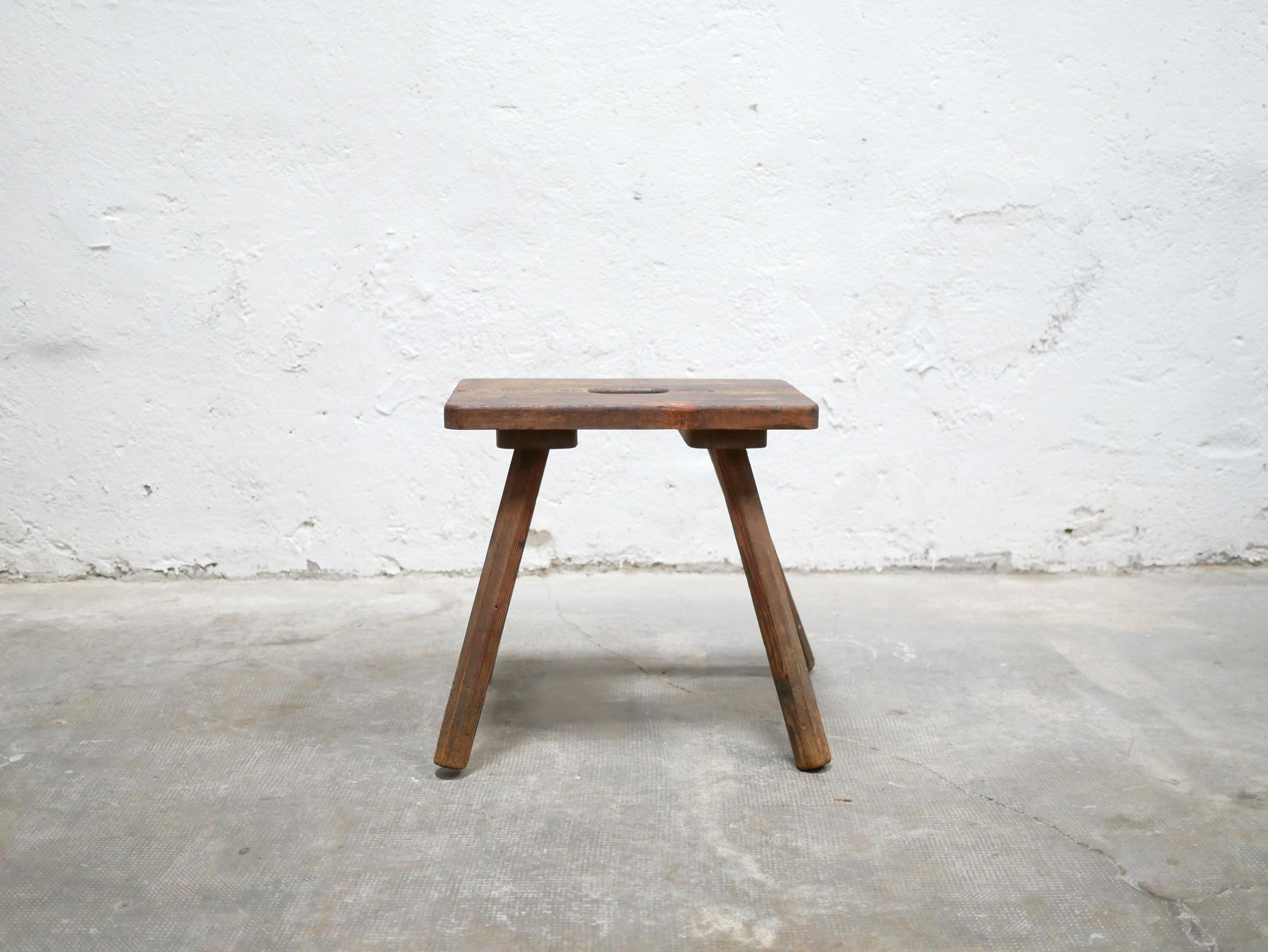 Old wooden farm stool 8