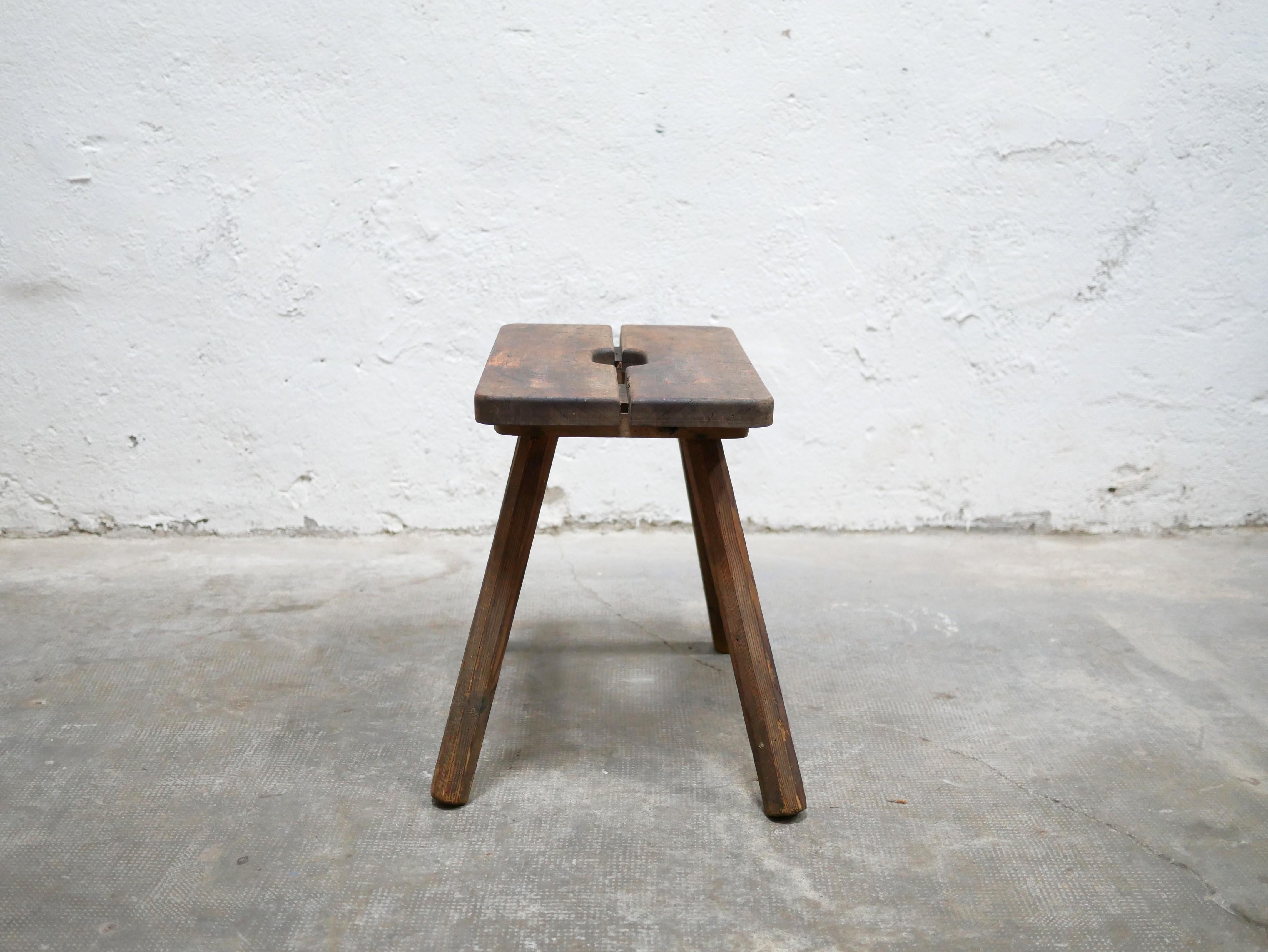 Old wooden farm stool 3