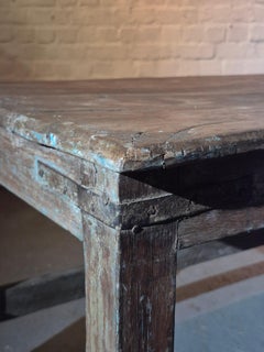 Old wooden flowershop table